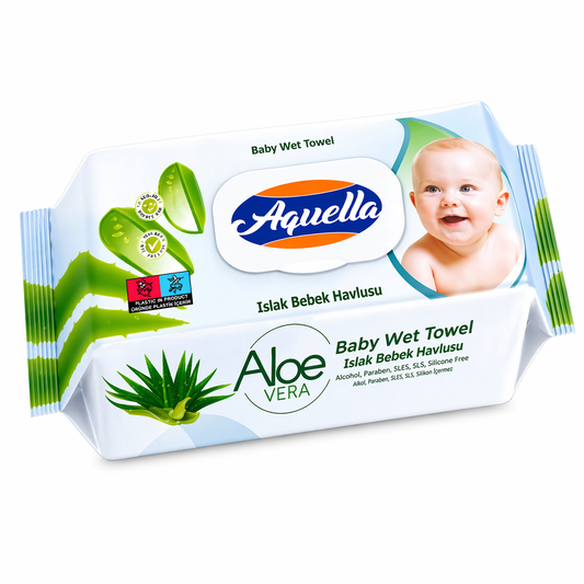 Aquella Aloe Vera Baba Nedves Törlőkendő 120db – Gyengéd Tisztítás, Alkoholmentes, Aloe Verával