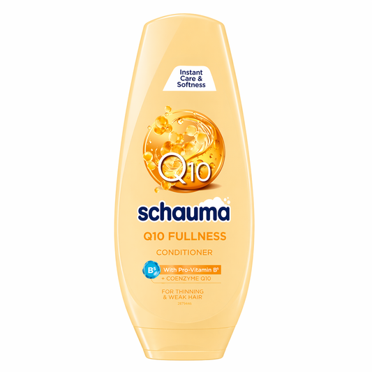 Schauma Q10 Fullness Hajbalzsam 250 ml – Dúsító Hatás, Vékony és Gyenge Hajra, Q10 és B5 Pro-vitamin