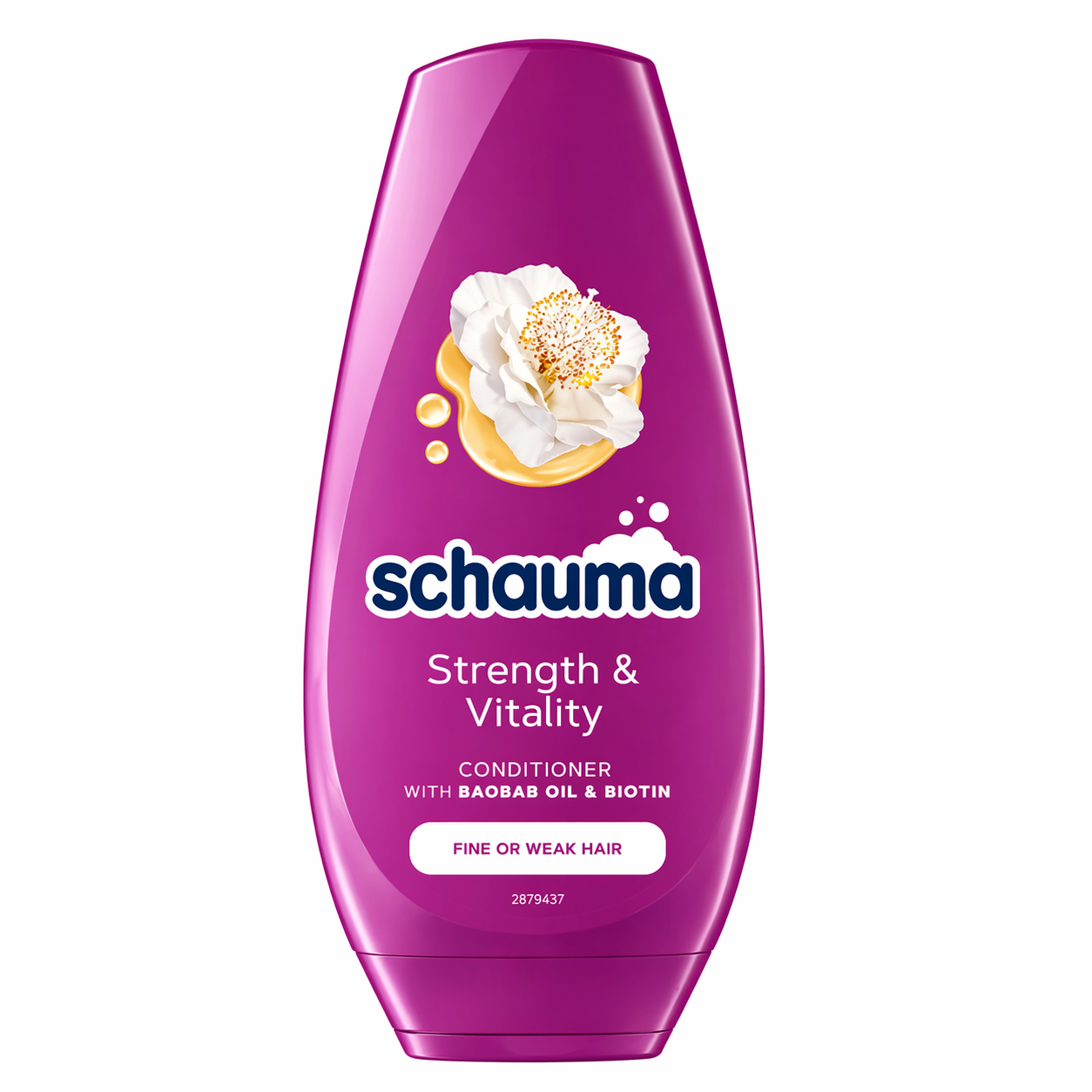 Schauma Strength & Vitality Hajbalzsam 250 ml – Dúsító és Erősítő Ápolás, Vékony és Gyenge Hajra, Biotin & Baobab Olaj