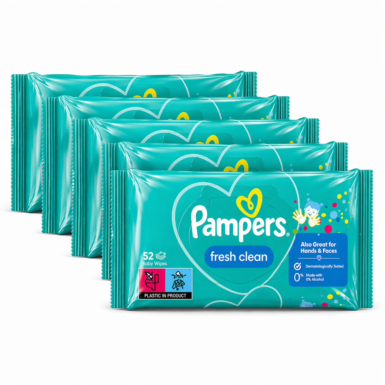 Pampers Fresh Clean Baba Nedves Törlőkendő CSOMAG 5 db (5×52 db)