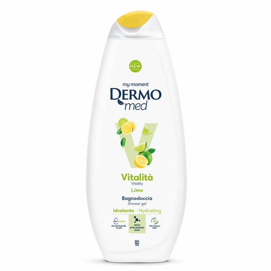 DERMOmed Vitalità Lime tusfürdő 500 ml – hidratáló, friss citrusos illatú bőrtisztító hialuronsavval