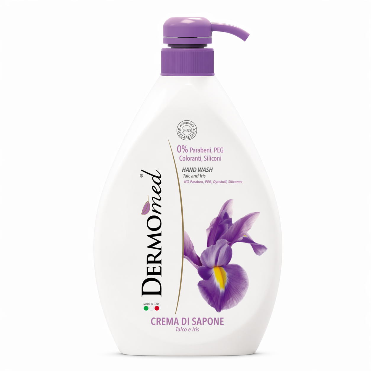 Dermomed Talco e Iris folyékony kézmosó szappan 300 ml – púderes írisz illat, 0% parabén, szilikonmentes