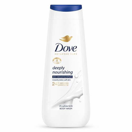 Dove Deeply Nourishing Tusfürdő 250 ml – Intenzív hidratálás, 24h bőrápolás, szulfátmentes (SLES 0%)