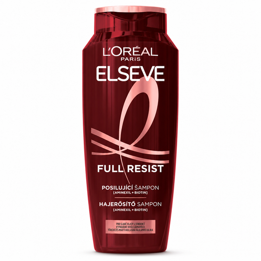 L’Oréal Paris Elseve Full Resist Hajerősítő Sampon Aminexil + Biotin 250 ml – Hajhullásra hajlamos, gyenge hajra