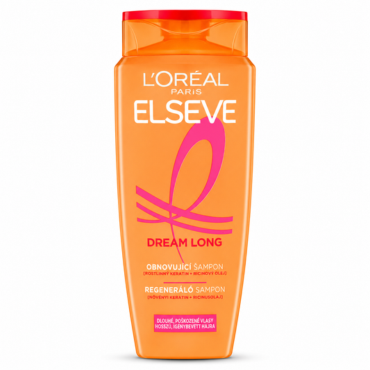 L’Oréal Paris Elseve Dream Long Regeneráló Sampon 250 ml – Növényi keratinnal és ricinusolajjal, hosszú és sérült hajra