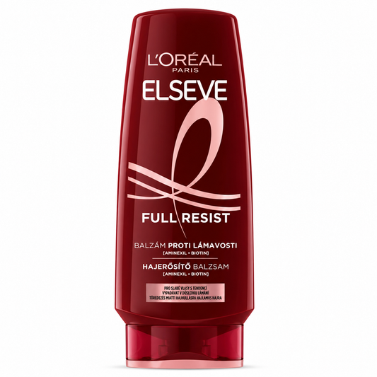 L’Oréal Paris Elseve Full Resist Hajbalzsam 200 ml – Hajerősítő balzsam Aminexil és Biotin tartalommal, hajhullásra hajlamos hajra