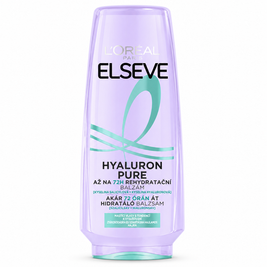 L’Oréal Elseve Hyaluron Pure Hajbalzsam 200 ml – Hidratáló balzsam zsírosodásra hajlamos hajra, hialuronsavval és szalicilsavval