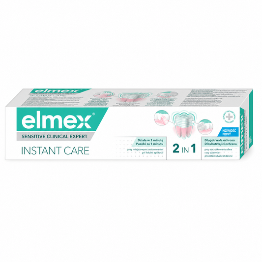 Elmex Sensitive Clinical Expert Instant Care Fogkrém 75 ml – Azonnali érzékenység elleni védelem, 2 az 1-ben hatás