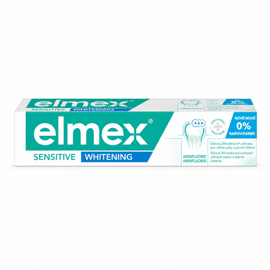 Elmex Sensitive Whitening Fogkrém 75 ml – Érzékeny fogakra, gyengéd fehérítés és 24 órás védelem aminfluoriddal