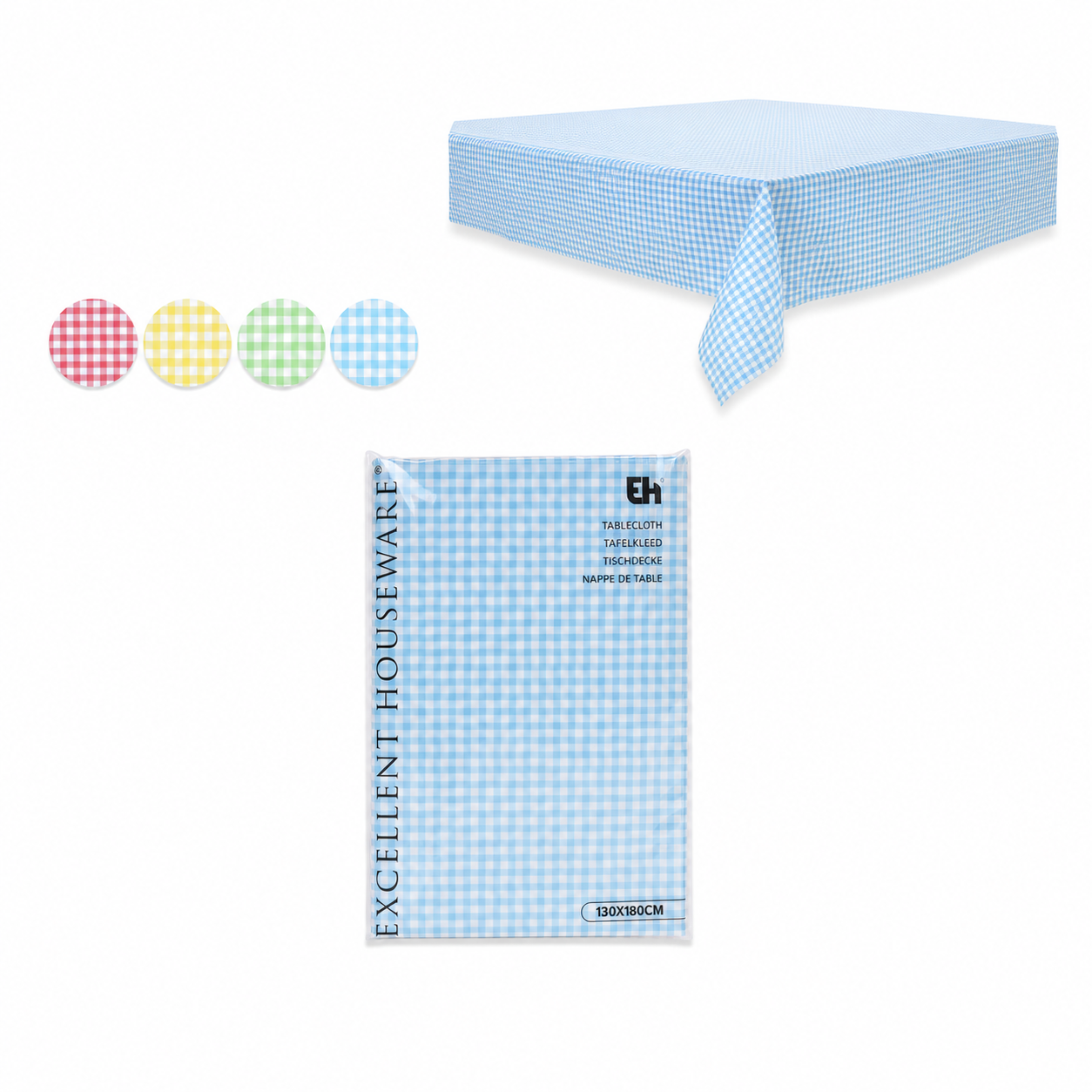 Flanel hátoldalú asztalterítő 130x180 cm – vízlepergető kockás terítő CY5654990