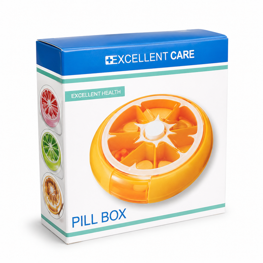 Excellent Care Pill Box – gyógyszeradagoló doboz napi használatra, praktikus rekeszes kialakítással
