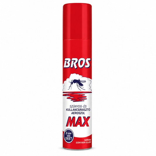 BROS MAX szúnyog- és kullancsriasztó aeroszol – extra erős védelem magas DEET tartalommal