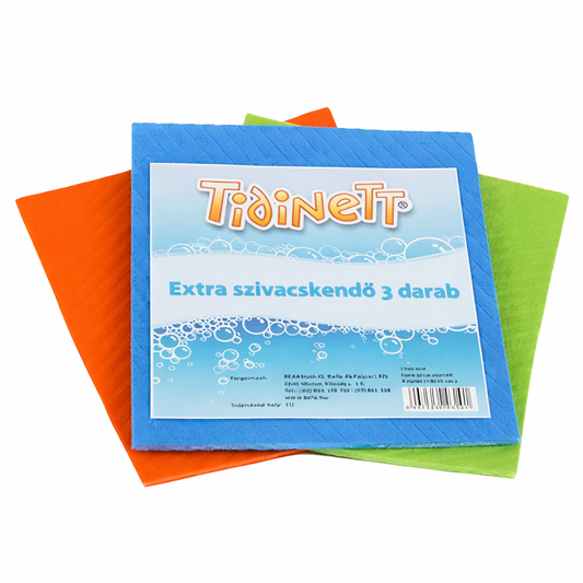 Tidinett Extra Szivacskendő 3 db – Erős Nedvszívó, Univerzális Tisztítókendő