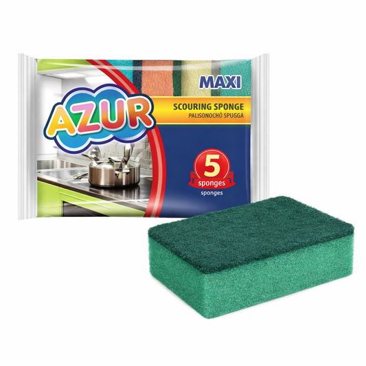 AZUR Maxi Mosogatószivacs 5 db – Nagy Méret, Erős Tisztító Hatás