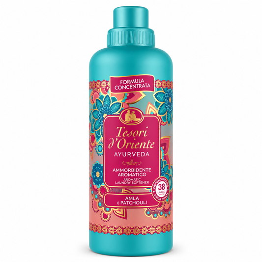 Tesori d’Oriente Ayurveda Textilöblítő 760ml– Amla & Patchouli illatú koncentrált öblítő, hosszan tartó frissesség