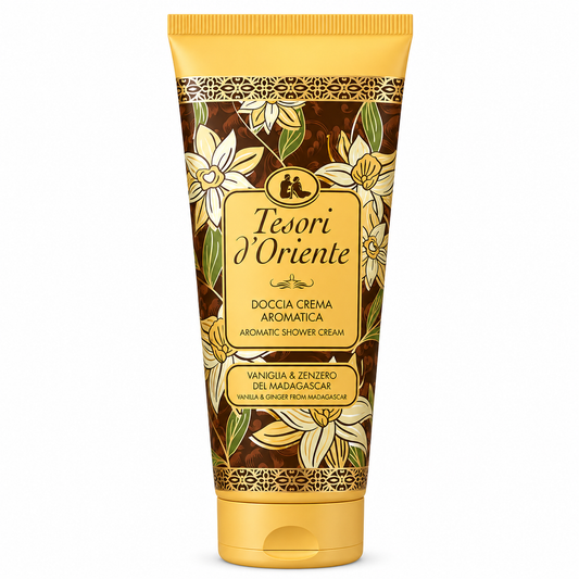 Tesori d’Oriente Vanília & Gyömbér Tusfürdő 250 ml – Aromás krémtusfürdő Madagaszkári vaníliával