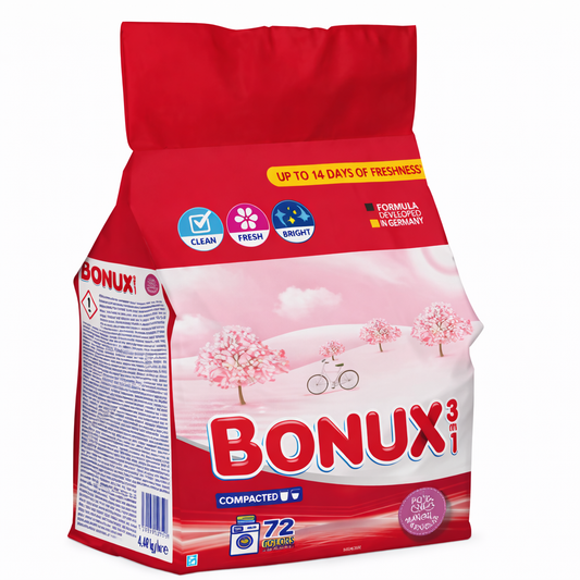 BONUX 3in1 Mosópor Színes Ruhákhoz 4,68 kg – Nagy Kiszerelés, Színvédő Hatás, Gazdaságos Megoldás