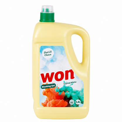 Won Crystal White Mosógél 4,8 L (80 mosás) – Fehér ruhákhoz