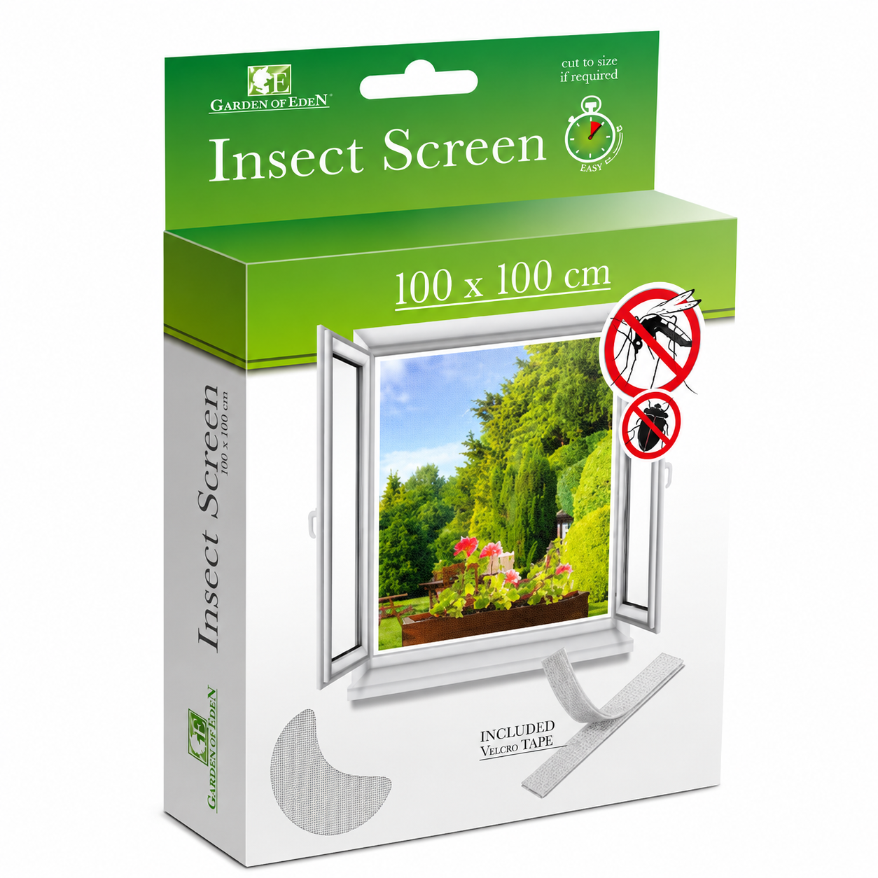Garden of Eden Insect Screen ablak szúnyogháló 100 × 100 cm fehér