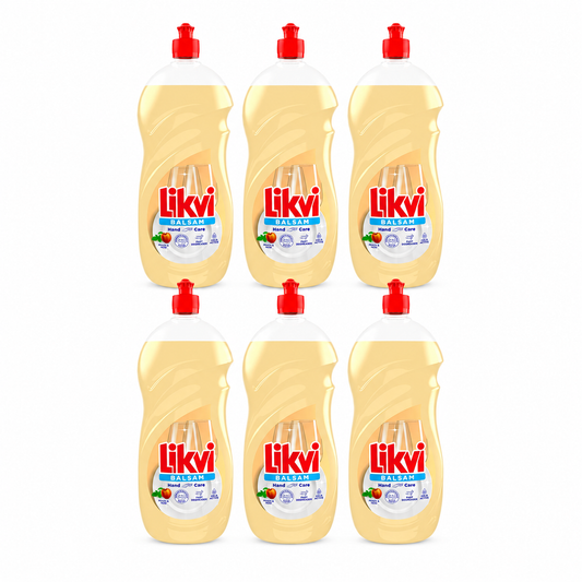 Likvi Balsam Hand Care mosogatószer 6 db-os csomag – Peach & Mint kézkímélő mosogatószer 6×450 ml