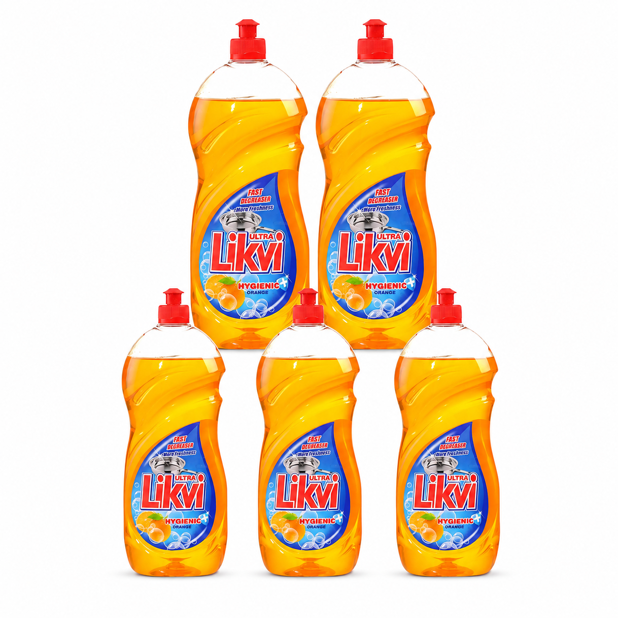 Likvi Ultra Hygienic Orange mosogatószer 5 db-os csomag – narancs illatú zsíroldó mosogatószer 5×900 ml