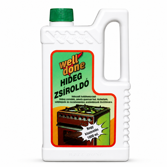 Well Done Hideg Zsíroldó 1000 ml – erős konyhai zsíroldó tűzhelyhez, sütőhöz és rozsdamentes felületekhez