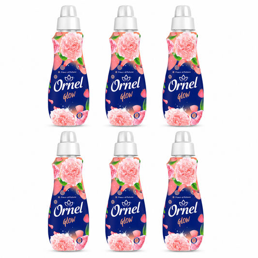 Ornel Glow Öblítő 6 db-os csomag – 6×800 ml, virágos-parfümös illatú textilöblítő