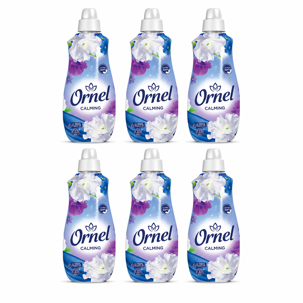 Ornel Calming Öblítő 6 db-os csomag – 6×1.6 l, lágy virágos illatú textilöblítő