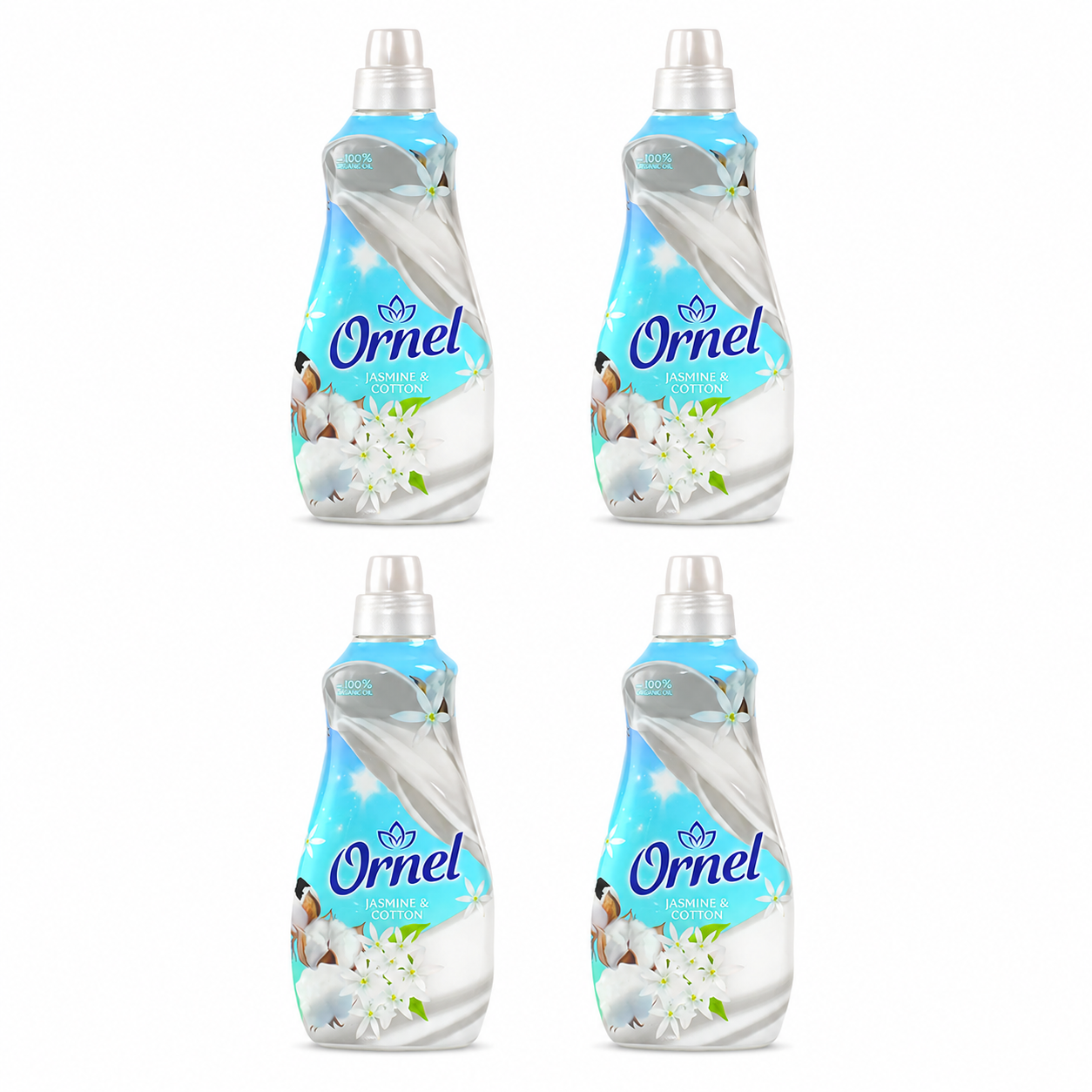 Ornel Jasmine & Cotton Öblítő 4 db-os csomag – 4×1.6 l, jázmin és pamut illatú textilöblítő