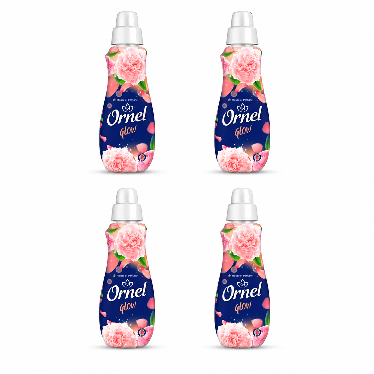 Ornel Glow Öblítő 4 db-os csomag – 4×1.6 l, virágos-parfümös illatú textilöblítő