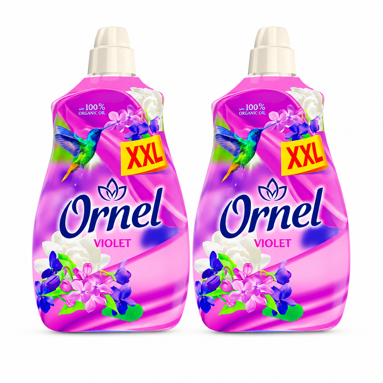Ornel Violet öblítő 2 db-os csomag – 2 × 2,4 l, lila virágillatú XXL textilöblítő