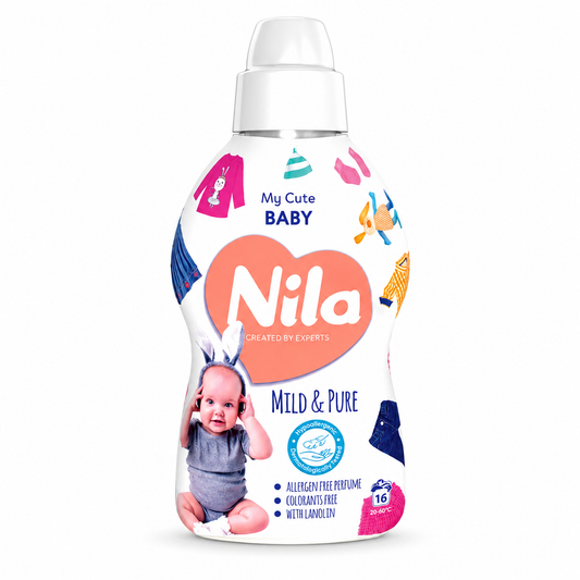 Nila My Cute Baby Mild & Pure mosószer  900 ml – gyengéd babaruhákhoz és érzékeny bőrhöz