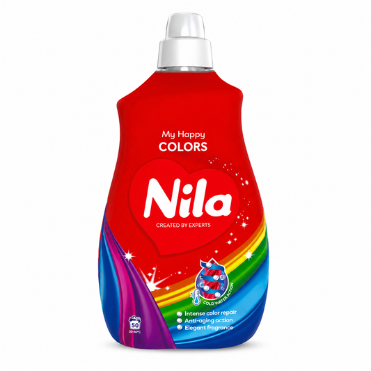 Nila My Happy Colors folyékony mosószer színes ruhákhoz 2,7 l