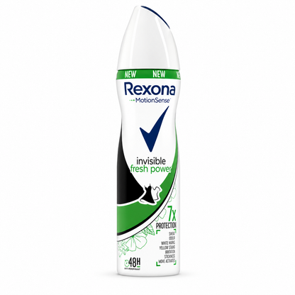 Rexona MotionSense Invisible Fresh Power dezodor spray 150 ml – 48 órás izzadásgátló védelem, 7x protection
