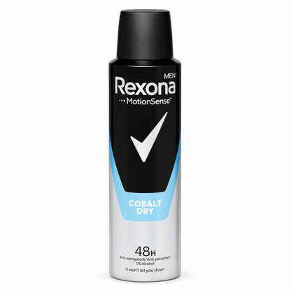 Rexona Men MotionSense Cobalt Dry férfi dezodor spray 150 ml – 48 órás izzadásgátló védelem, 0% alkohol
