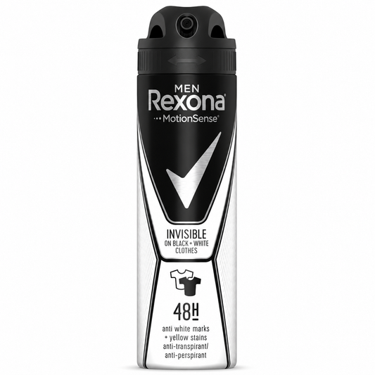 Rexona Men MotionSense Invisible Black + White férfi dezodor spray 150 ml – 48 órás izzadásgátló védelem