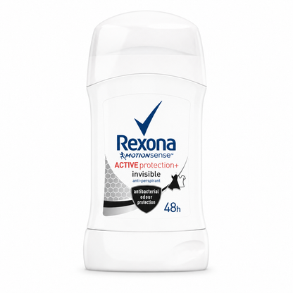 Rexona MotionSense Active Protection+ Invisible stift dezodor 40 ml – 48 órás izzadásgátló védelem, antibakteriális szagvédelemmel