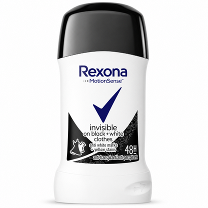 Rexona MotionSense Invisible Black + White stift 40 ml dezodor – 48 órás izzadásgátló védelem