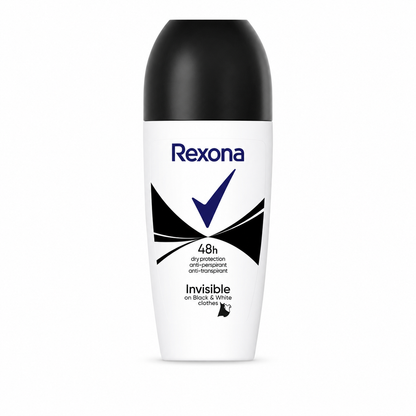 Rexona Invisible Black & White golyós dezodor 50 ml – 48 órás izzadásgátló védelem