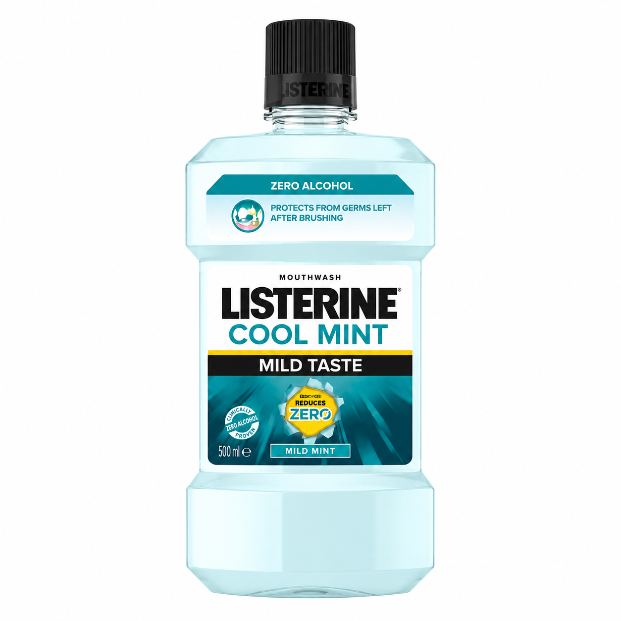 Listerine Cool Mint Mild Taste Szájvíz 500 ml – Alkoholmentes, enyhébb mentás szájöblítő friss leheletért