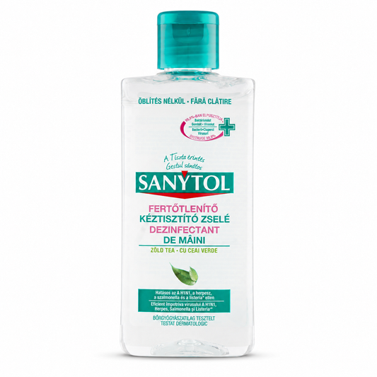 Sanytol Fertőtlenítő Kéztisztító Zselé 75 ml – zöld tea illatú kézfertőtlenítő gél