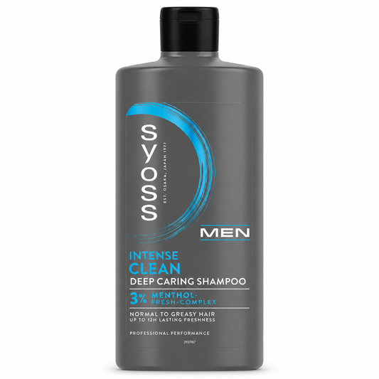 Syoss Men Intense Clean Deep Caring Shampoo 400 ml – Menthol Fresh Complex férfi sampon normál és zsírosodásra hajlamos hajra