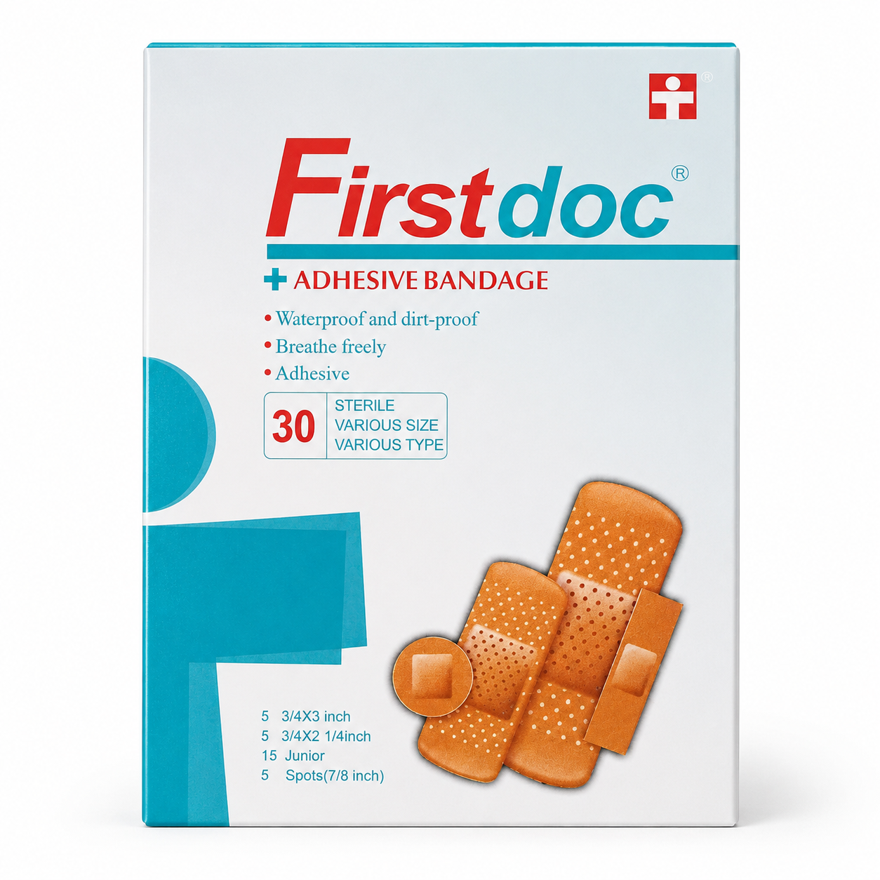 Firstdoc Adhesive Bandage Sebtapasz 30 db – Víz- és szennyeződésálló ragtapasz válogatás