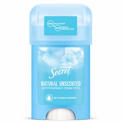 Secret Natural Unscented Antiperspirant Cream Stick 40 ml – Illatmentes Izzadásgátló Krém Stift