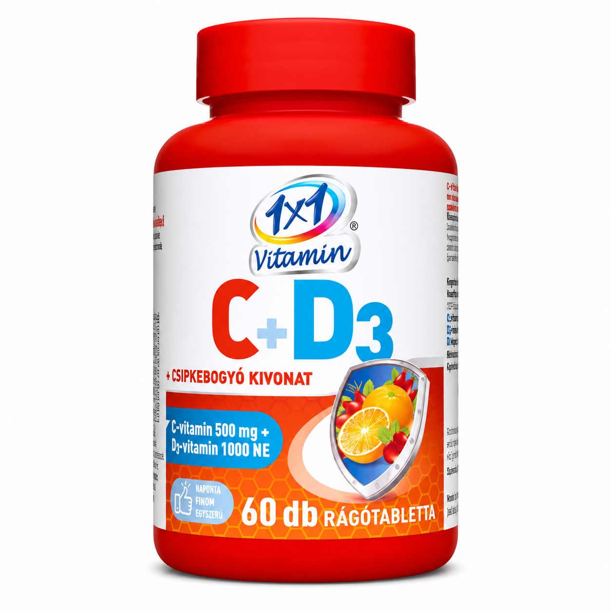 1x1 Vitamin C+D3 rágótabletta 60 db csipkebogyó kivonattal