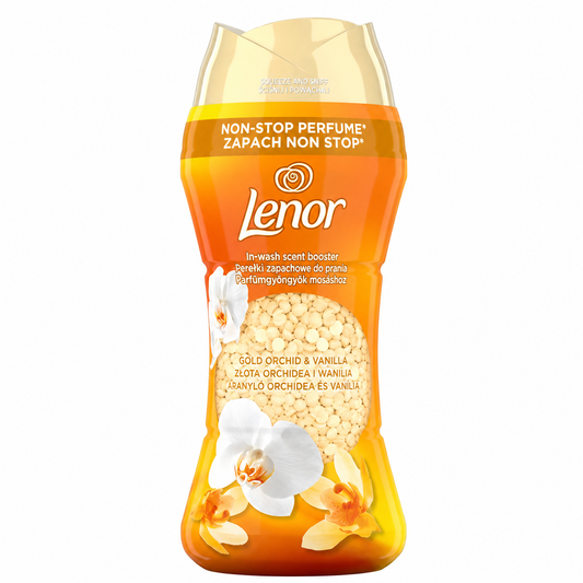 Lenor Gold Orchid & Vanilla illatgyöngyök mosáshoz 210g – vaníliás orchidea illat, hosszan tartó parfümgyöngy