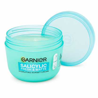 Garnier Salicylic Fresh & Matte Hidratáló Sorbet Krém 85 ml – Szalicilsavas Arckrém Matt Hatású Bőrérzetért