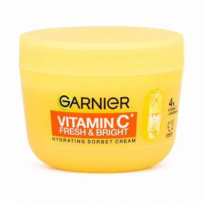 Garnier Vitamin C Fresh & Bright Hidratáló Sorbet Krém 85 ml – C-vitamin Származékkal és Niacinamiddal