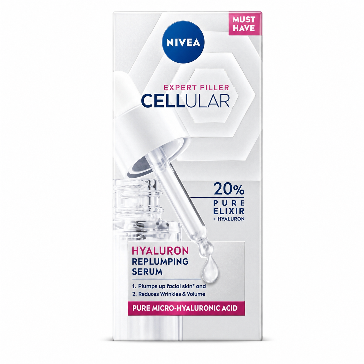 Nivea Cellular Expert Filler Hyaluron Replumping Serum 30ml– hialuronos bőrfeltöltő arcszérum