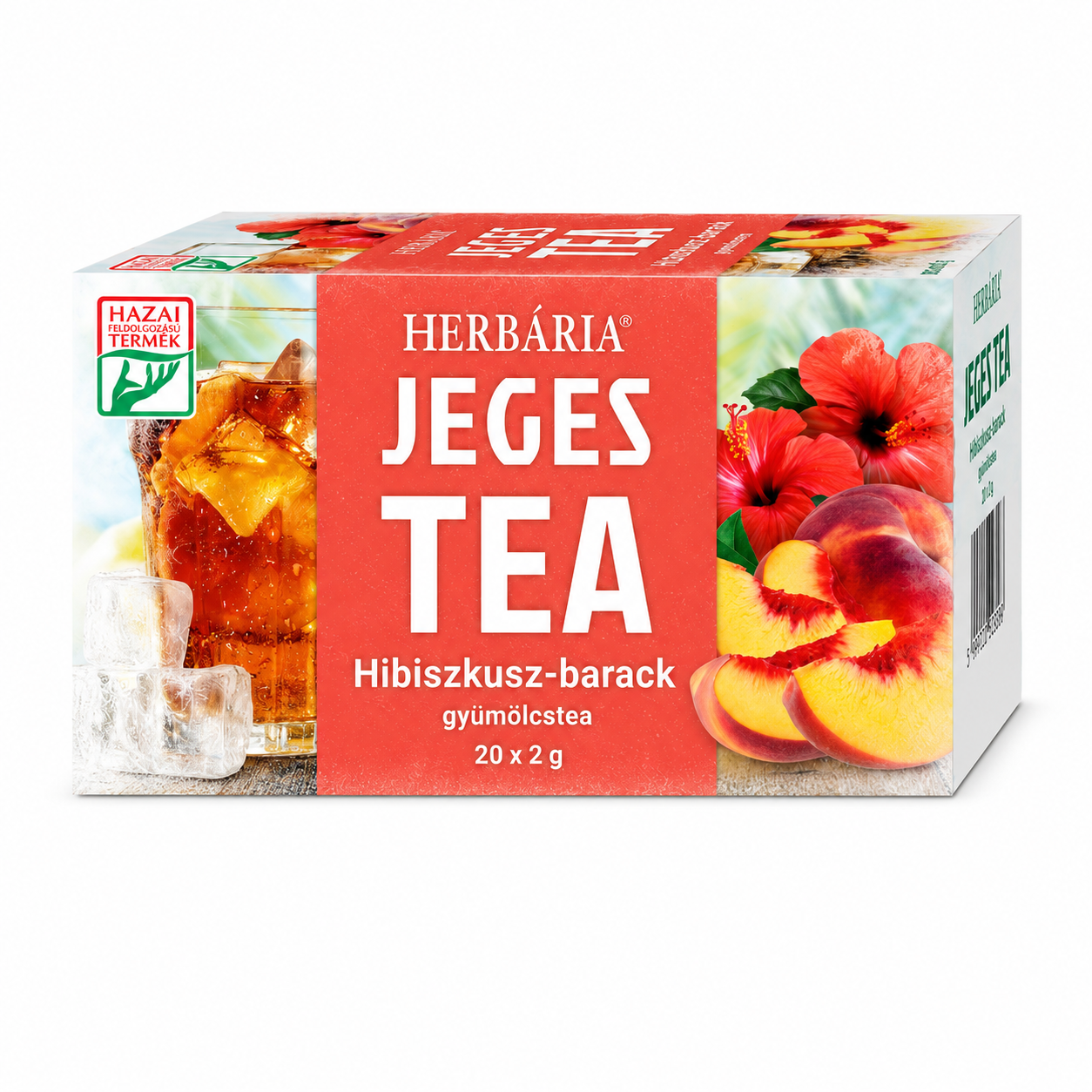 Herbária Jeges Tea Hibiszkusz-Barack Gyümölcstea 20 filter – frissítő jegestea alap, 40 g